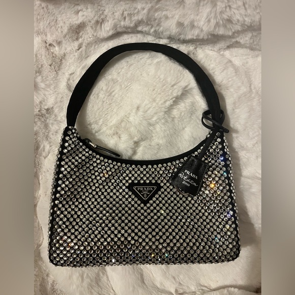 Brand New Prada Reedition Crystal bag in black - Picture 3 of 13